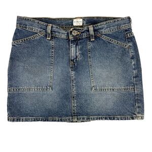Vtg‎ 90s Y2K Calvin Klein Denim Skinny Minny Worker Skirt Dark Sandblast Size 7